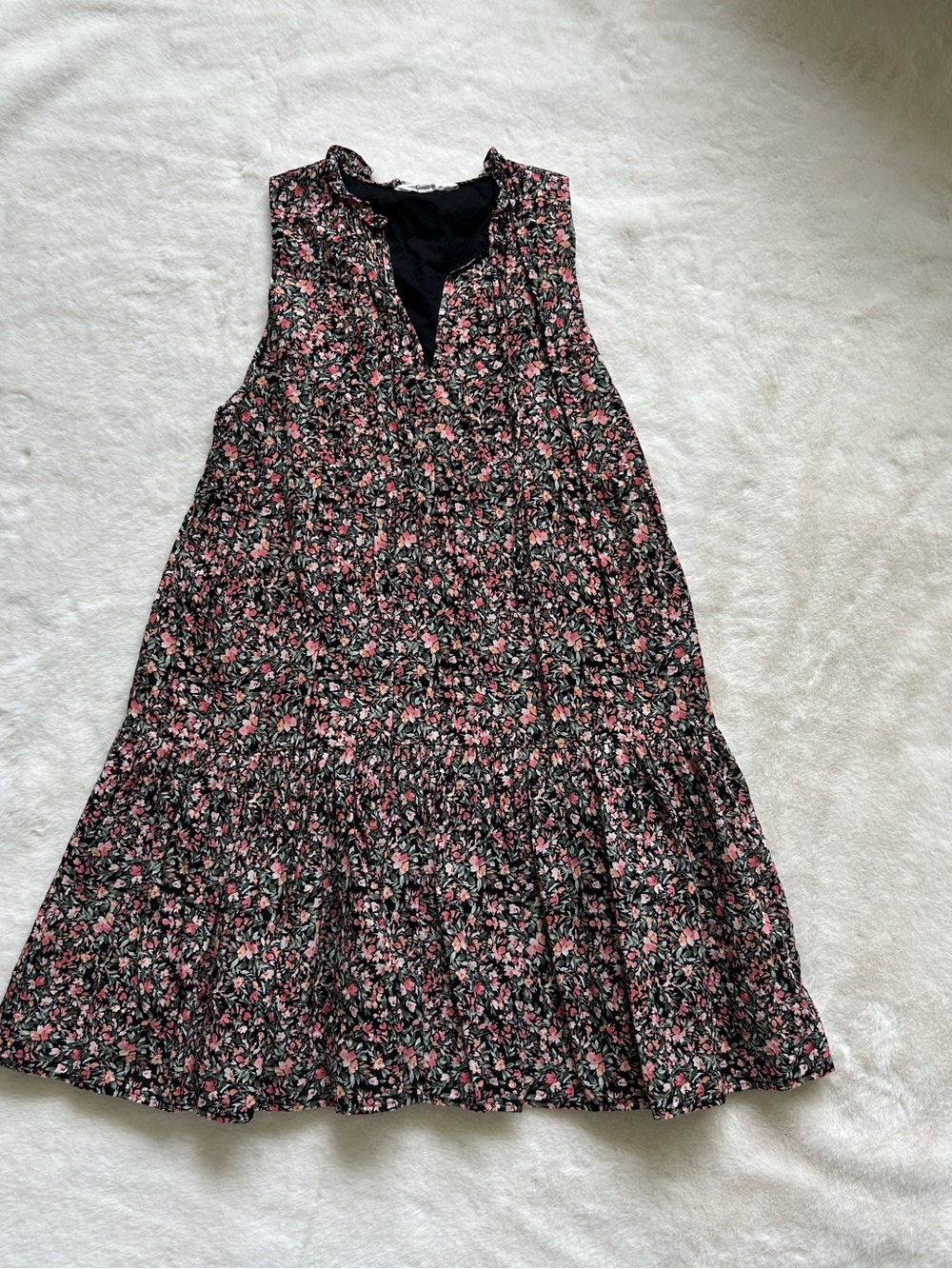 BB Dakota Black Dress with Pink and Coral Floral Print